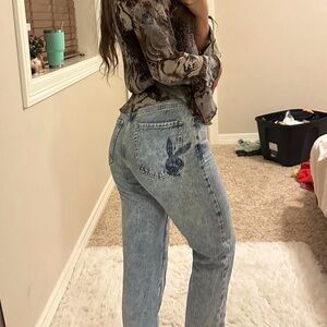 PLAYBOY Light Blue Straight Leg Jeans